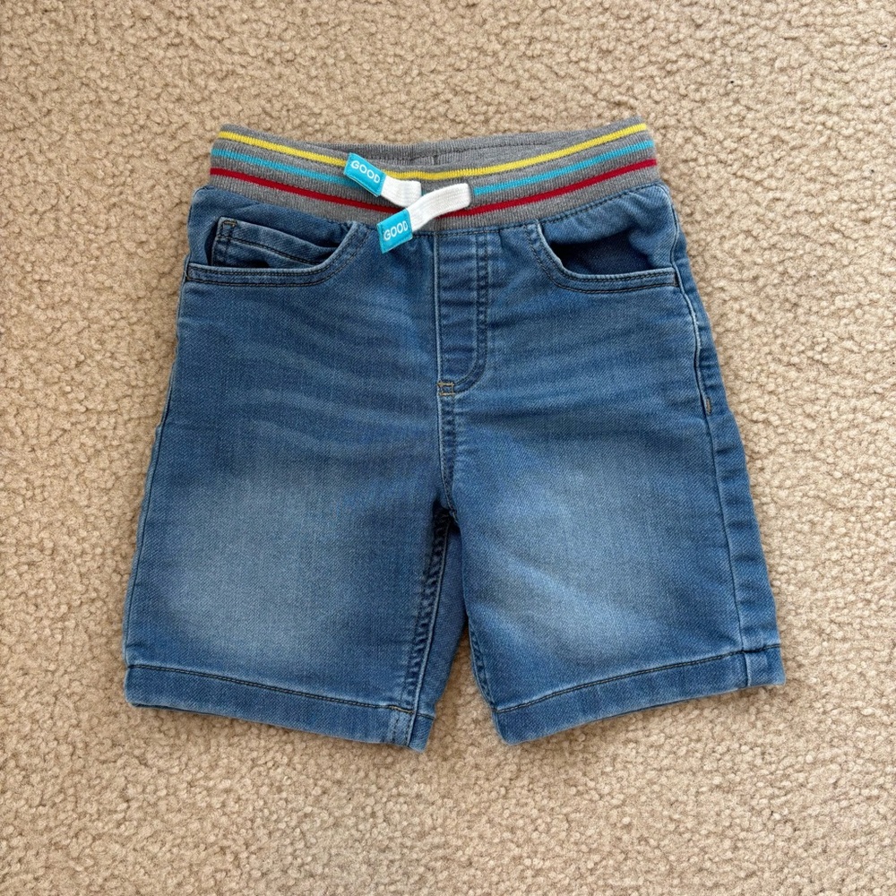 365 Kids Garanimals Jean Shorts with Striped Waistband Size 5